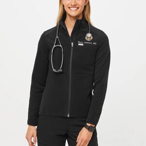 Figs Black Zip-Up Jacket